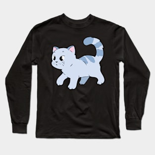 Grey Kitty Long Sleeve T-Shirt